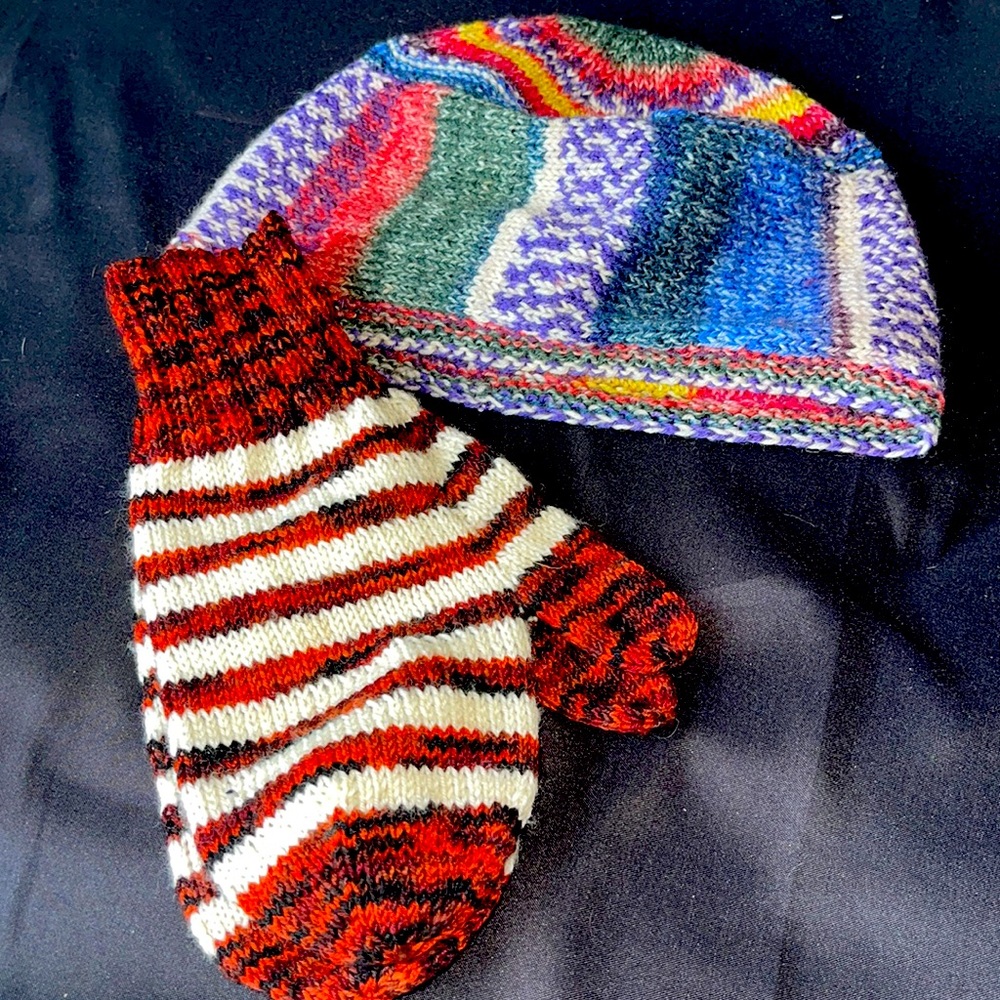 Mittens and hat